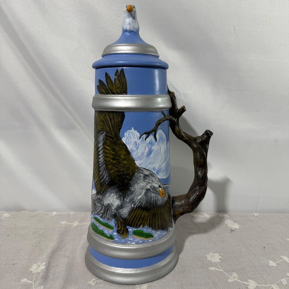 Eagle Beer‎ Stein Ceramic Decorative Stein with Lid and Handle - Picture 1 of 8